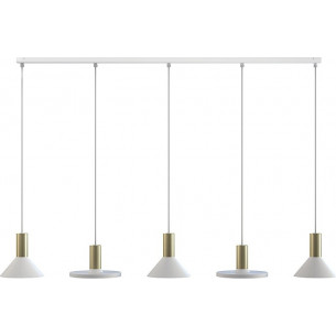 Hermanos V white&amp;brass modernist pendant lamp Nowodvorski