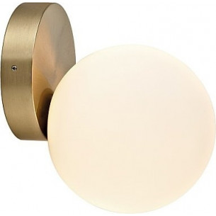 Ice Ball white&amp;brass bathroom wall lamp glass sphere Nowodvorski