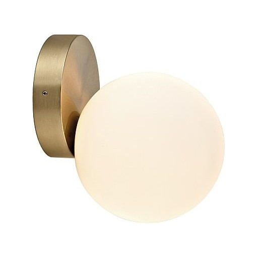 Ice Ball white&amp;brass bathroom wall lamp glass sphere Nowodvorski