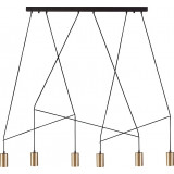 Imbria Straight VI brass semi flush ceiling lamp Nowodvorski