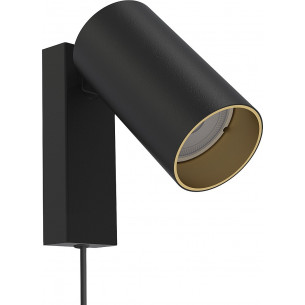 Mono black&amp;gold wall lamp with switch and cable Nowodvorski