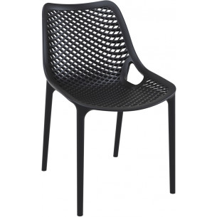 Air black plastic openwork chair Siesta