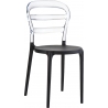 Designerskie Krzesło z tworzywa Miss Bibi Black Czarny z przeźroczystym Siesta do jadalni, kuchni i salonu.