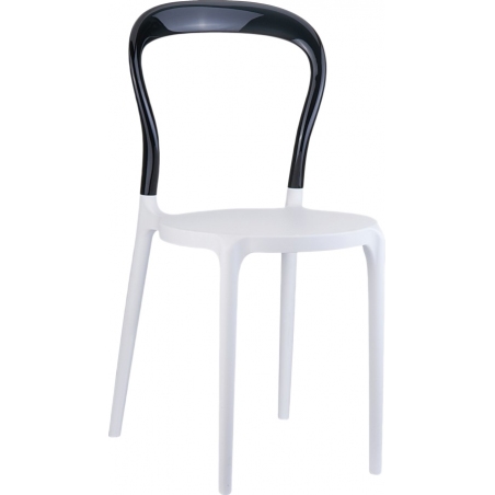 Bobo white&amp;black transparent polypropylene chair Siesta