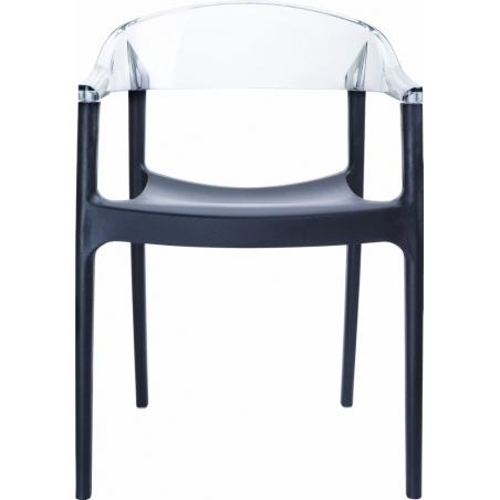 Designerskie Krzesło z podłokietnikami Carmen Armchair Black Czarny z przeźroczystym Siesta do jadalni, kuchni i salonu.