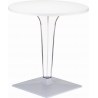 Stylowy Stół okrągły na jednej nodze Ice 70 Biały Siesta do kuchni, jadalni i salonu.