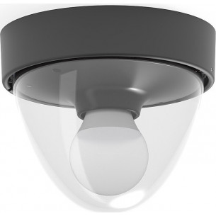 Nook 18cm black&amp;clear outdoor ceiling lamp with motion sensor Nowodvorski