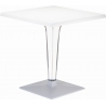 Stylowy Stół kwadratowy na jednej nodze Ice 70x70 Biały Siesta do salonu, jadalni i restauracji.