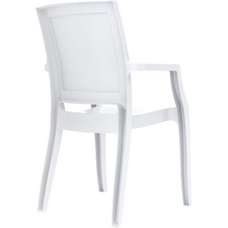 Designerskie Krzesło plastikowe z podłokietnikami Arthur Białe Siesta do kuchni i jadalni.