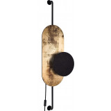 Wheel Lux I black&amp;gold decorative wall lamp with switch Nowodvorski