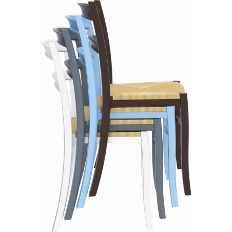 Stylowe Krzesło ogrodowe plastikowe Tiffany S Białe Siesta na taras i do restuaracji.