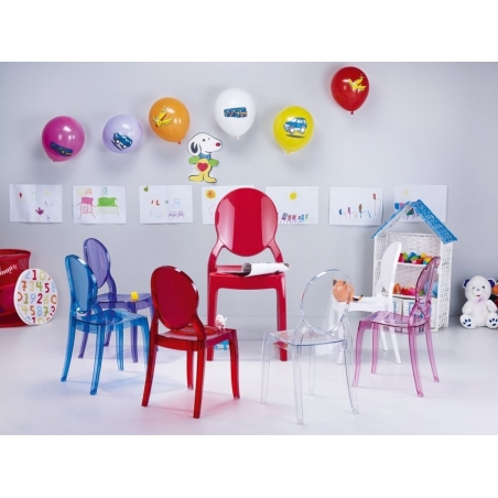 Designerskie Krzesło dziecięce Baby Elizabeth Różowy przeźroczysty Siesta do jadalni, kuchni i salonu.