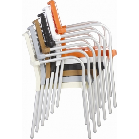 Gala white garden chair with armrests Siesta
