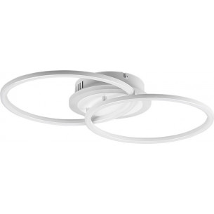 Venida LED 30cm white matt modern ceiling lamp with two circles Reality