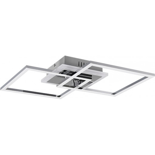 Venida LED 57cm chrome modern ceiling lamp with two squares Reality