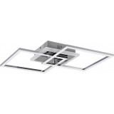 Venida LED 57cm chrome modern ceiling lamp with two squares Reality