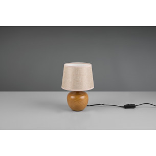 Luxor 26cm beige&amp;wood scandinavian table lamp with shade Reality 2