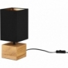 Woody wooden bedside lamp with black shade Reality