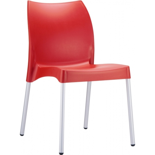 Stylowe Krzesło ogrodowe plastikowe Vita Czerwone Siesta na taras i do restuaracji.