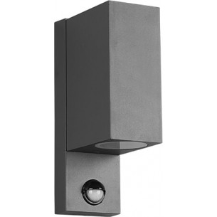 Roya Square long anthracite outdoor wall lamp with motion sensor Trio