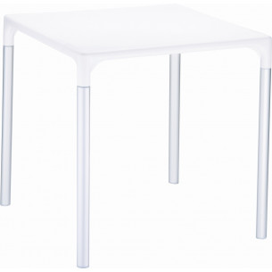 Mango Alu 72x72 white square garden table Siesta