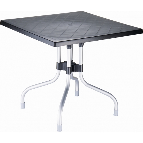 Forza 80x80 black square garden table Siesta