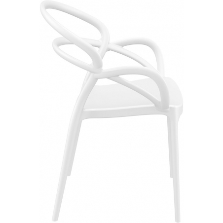Designerskie Krzesło plastikowe z podłokietnikami Mila Białe Siesta do kuchni i jadalni.