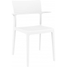 Designerskie Krzesło plastikowe z podłokietnikami Plus Białe Siesta do kuchni i jadalni.