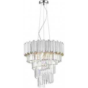 Lampa wisząca kryształowa glamour Gladius 51cm transparentny/srebrny Zumaline