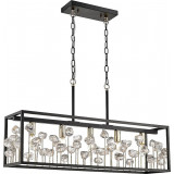 Caroline 86cm black&amp;transparent&amp;gold glamour pendant lamp ZumaLine