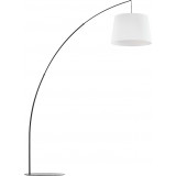 Stylowa Lampa podłogowa łukowa z abażurem Mangri biały/czarny Zumaline do salonu i sypialni
