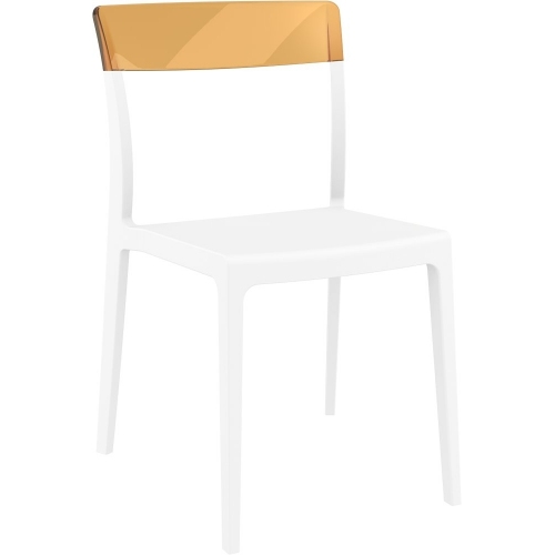Flash white&amp;amber transparent polypropylene chair Siesta