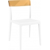Designerskie Krzesło z tworzywa Flash Biały z bursztynowym przeźroczystym Siesta do jadalni, kuchni i salonu.