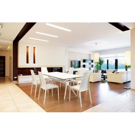 Stylowy Stół prostokątny Air 180x80 Biały Siesta do kuchni, restauracji lub kawiarni.