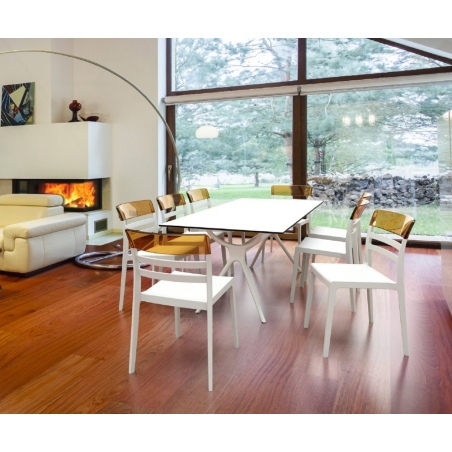 Stylowy Stół prostokątny Air 180x80 Biały Siesta do kuchni, restauracji lub kawiarni.