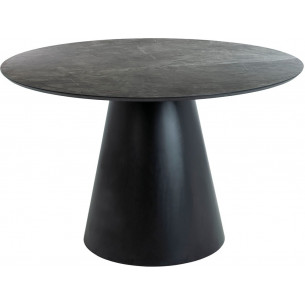 Angel 120cm grey marble&amp;black matt round designer table Signal