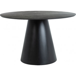 Stół okrągły designerski Angel 120cm szary marmur/czarny mat Signal 2