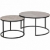 Atlanta A grey mat marble&amp;black round coffee tables set Signal