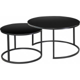 Atlanta D black&matte black round coffee tables set Signal Atlanta D black&matte black round coffee tables set Signal