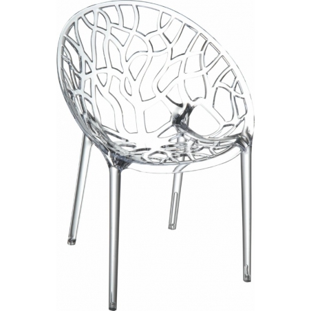 Designerskie Krzesło ażurowe Crystal Przeźroczyste Siesta do jadalni, kuchni i salonu.