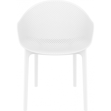 Sky white openwork chair with armrests Siesta