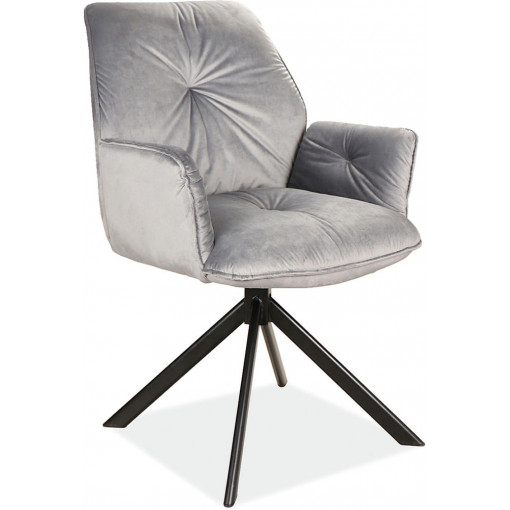 Boogie velvet bluvel 14 gray&amp;black velvet chair Signal