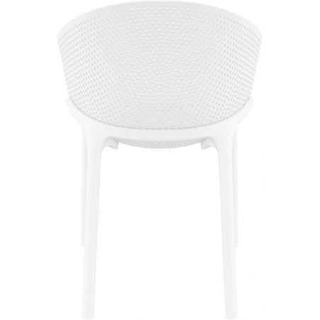 Designerskie Krzesło ażurowe z podłokietnikami Sky Białe Siesta do kuchni i jadalni.