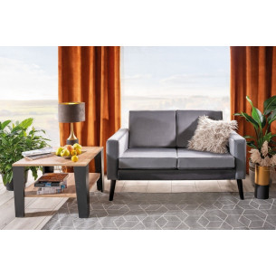 Darla grey&amp;wenge valvet 2-seater sofa Signal