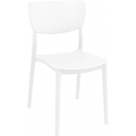 Designerskie Krzesło z tworzywa Monna Białe Siesta do kuchni i jadalni.