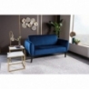 Sofa welurowa 2 osobowa Elsa Velvet granatowy/wenge Signal