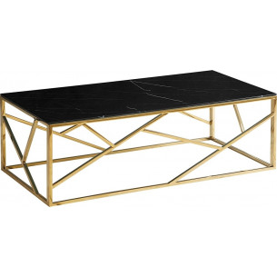 Escada A II 120x60cm black marble effect&amp;gold glamour glass coffee table Signal