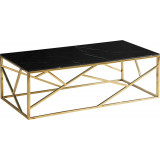 Escada A II 120x60cm black marble effect&amp;gold glamour glass coffee table Signal