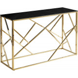 Escada C II 120cm black marble effect&amp;gold glamour glass console table Signal