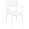 Designerskie Krzesło plastikowe z podłokietnikami Lisa Białe Siesta do kuchni i jadalni.
